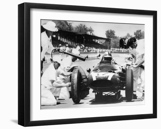 Jack Brabham's Cooper in the Pits, Indianapolis 500, Indiana, USA, 1961-null-Framed Photographic Print