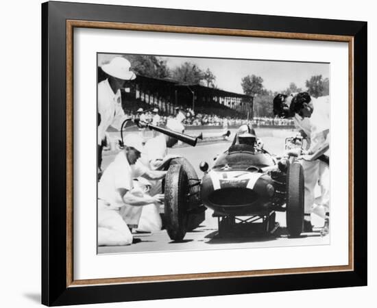 Jack Brabham's Cooper in the Pits, Indianapolis 500, Indiana, USA, 1961-null-Framed Photographic Print