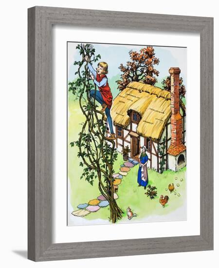Jack Climbs the Beanstalk, Illustration from 'Jack and the Beanstalk', 1969-English School-Framed Giclee Print