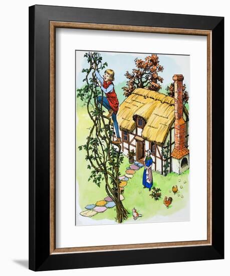 Jack Climbs the Beanstalk, Illustration from 'Jack and the Beanstalk', 1969-English School-Framed Giclee Print