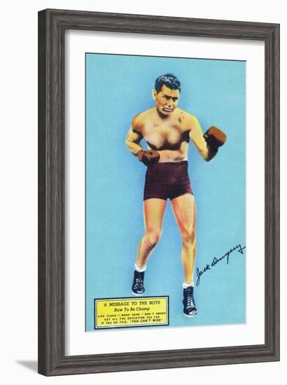 Jack Dempsey and a Message to the Boys-Lantern Press-Framed Art Print