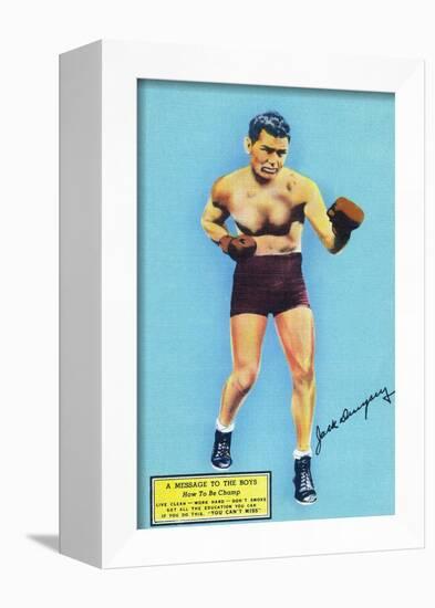 Jack Dempsey and a Message to the Boys-Lantern Press-Framed Art Print