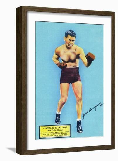 Jack Dempsey and a Message to the Boys-Lantern Press-Framed Art Print