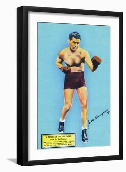 Jack Dempsey and a Message to the Boys-Lantern Press-Framed Art Print