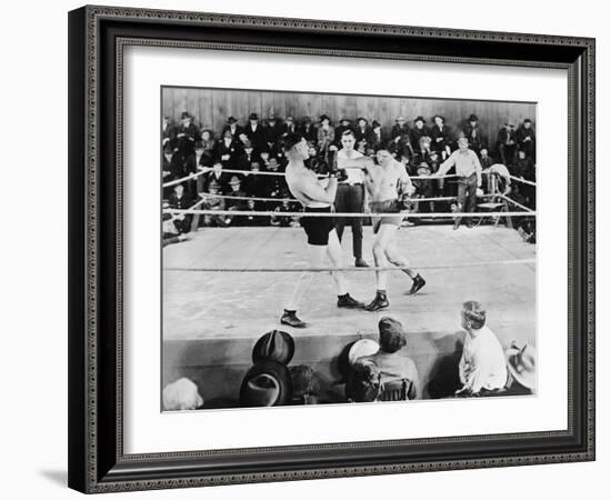 Jack Dempsey, World Heavyweight Champion. Boxing in the Ring, Ca. 1922-26-null-Framed Photo