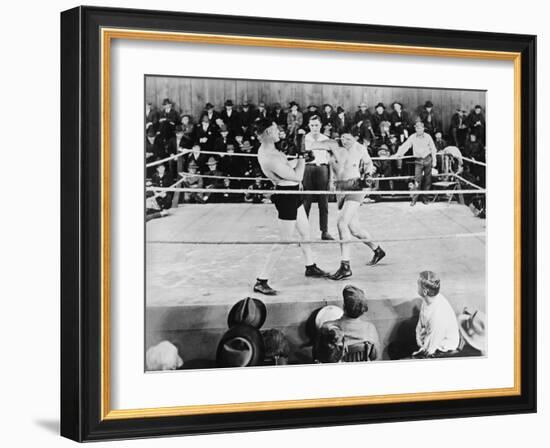 Jack Dempsey, World Heavyweight Champion. Boxing in the Ring, Ca. 1922-26-null-Framed Photo