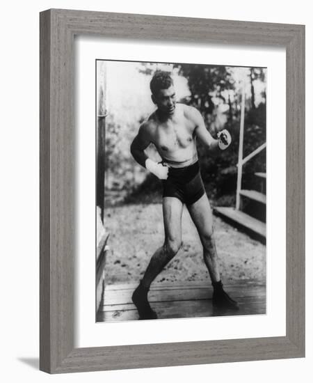 Jack Dempsey, World Heavyweight Champion, Training at Michigan City, Indiana, Ca. 1922-null-Framed Photo