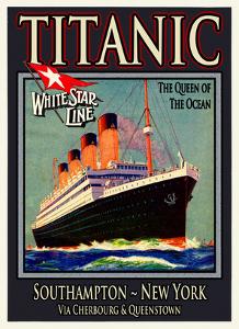 Titanic White Star Line Travel Poster 3 by Jack Dow
