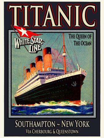 Titanic White Star Line Travel Poster 3' Giclee Print - Jack Dow 