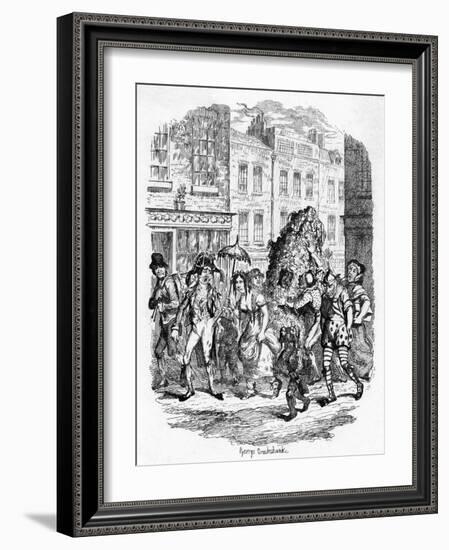 Jack in the Green on May Day-George Cruikshank-Framed Art Print