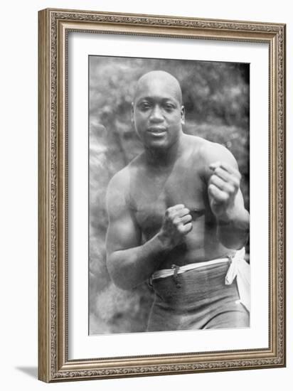 Jack Johnson, Heavyweight Champion of the World-null-Framed Premium Giclee Print