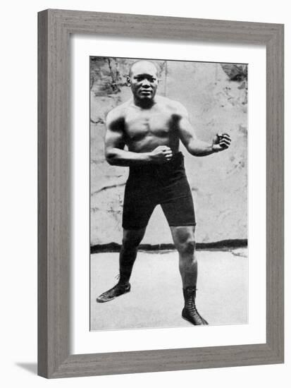 Jack Johnson, the First Black World Heavyweight Boxing Champion, 1908-null-Framed Giclee Print