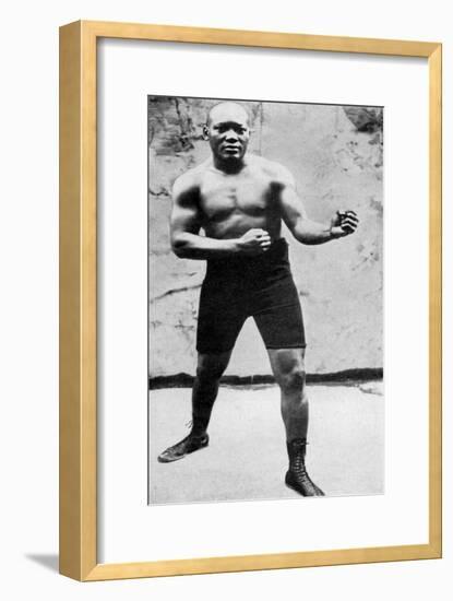 Jack Johnson, the First Black World Heavyweight Boxing Champion, 1908-null-Framed Giclee Print