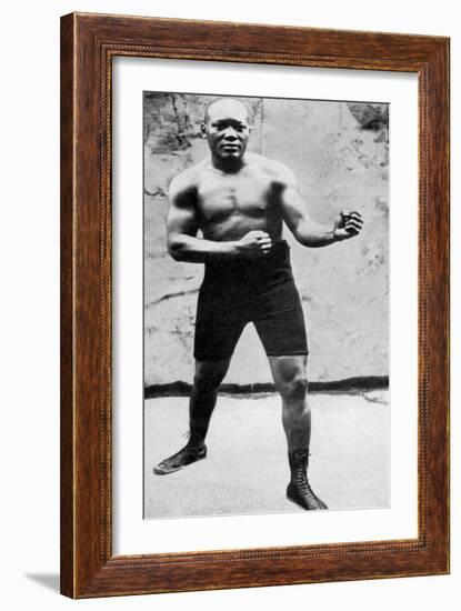 Jack Johnson, the First Black World Heavyweight Boxing Champion, 1908-null-Framed Giclee Print