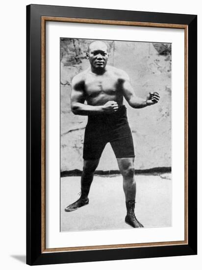 Jack Johnson, the First Black World Heavyweight Boxing Champion, 1908-null-Framed Giclee Print