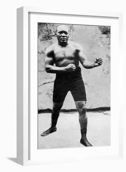 Jack Johnson, the First Black World Heavyweight Boxing Champion, 1908-null-Framed Giclee Print