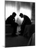 Jack Kennedy Conferring with His Brother and Campaign Organizer Bobby Kennedy in Hotel Suite-Hank Walker-Mounted Photographic Print