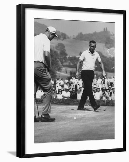 Jack Nicklaus and Arnold Palmer, in Playoff at Nat'L Open Golf Championship-John Dominis-Framed Premium Photographic Print