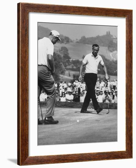 Jack Nicklaus and Arnold Palmer, in Playoff at Nat'L Open Golf Championship-John Dominis-Framed Premium Photographic Print