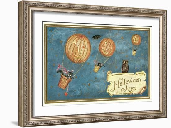 Jack O'Lantern Balloons-null-Framed Art Print