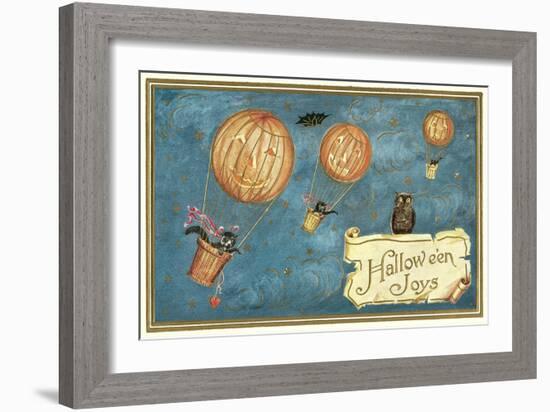 Jack O'Lantern Balloons-null-Framed Art Print