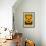 Jack O'Lantern with Cats and Bat-null-Framed Art Print displayed on a wall