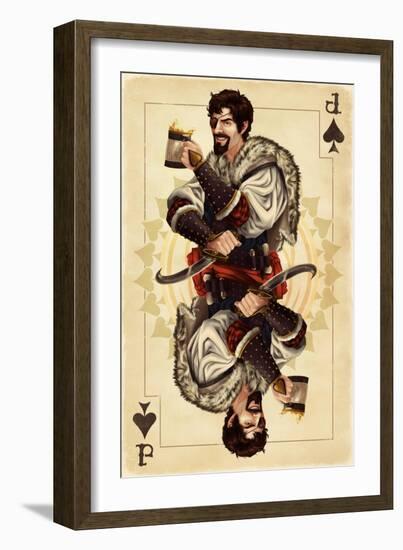 Jack of Spades - Playing Card-Lantern Press-Framed Art Print