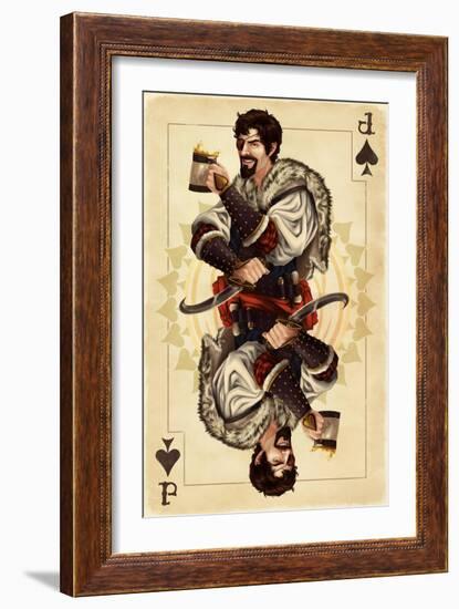 Jack of Spades - Playing Card-Lantern Press-Framed Art Print