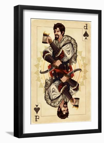 Jack of Spades - Playing Card-Lantern Press-Framed Art Print