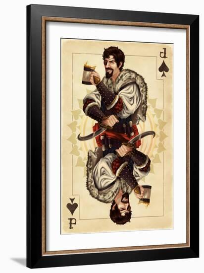 Jack of Spades - Playing Card-Lantern Press-Framed Art Print