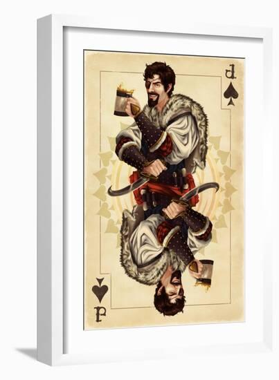 Jack of Spades - Playing Card-Lantern Press-Framed Art Print