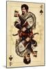 Jack of Spades - Playing Card-Lantern Press-Mounted Art Print