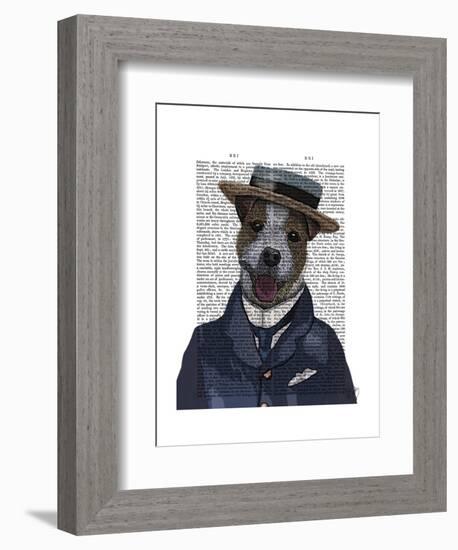 Jack Russell in Boater-Fab Funky-Framed Art Print