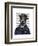 Jack Russell in Boater-Fab Funky-Framed Art Print