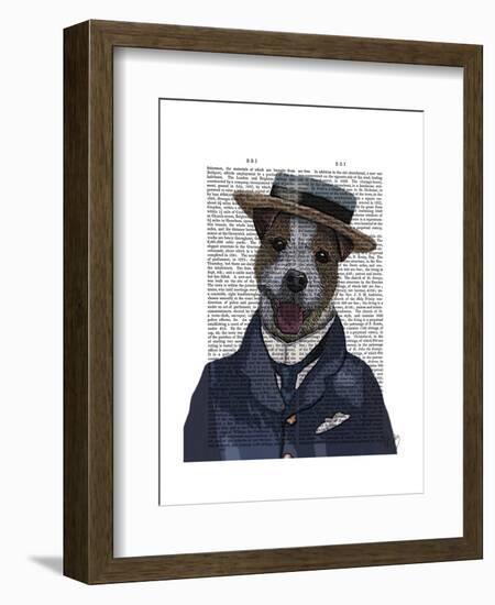 Jack Russell in Boater-Fab Funky-Framed Art Print
