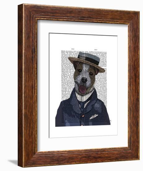 Jack Russell in Boater-Fab Funky-Framed Art Print