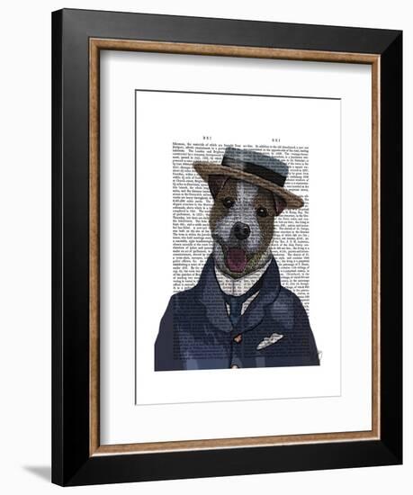 Jack Russell in Boater-Fab Funky-Framed Art Print