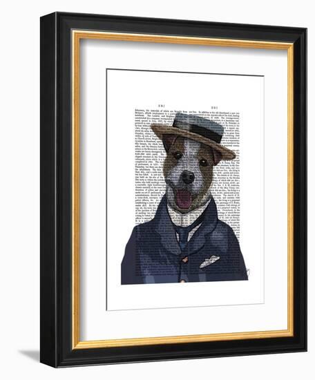 Jack Russell in Boater-Fab Funky-Framed Art Print