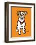 Jack Russell on Orange-Marc Tetro-Framed Art Print
