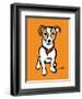 Jack Russell on Orange-Marc Tetro-Framed Art Print
