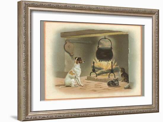 Jack Russell Terrier and Cats-null-Framed Art Print