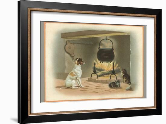 Jack Russell Terrier and Cats-null-Framed Art Print