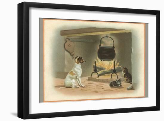 Jack Russell Terrier and Cats-null-Framed Art Print