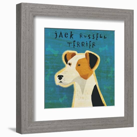 Jack Russell Terrier (square)-John W^ Golden-Framed Art Print