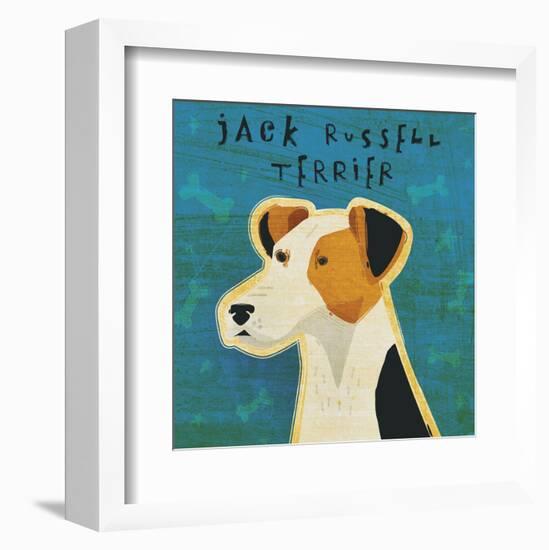 Jack Russell Terrier (square)-John W^ Golden-Framed Art Print