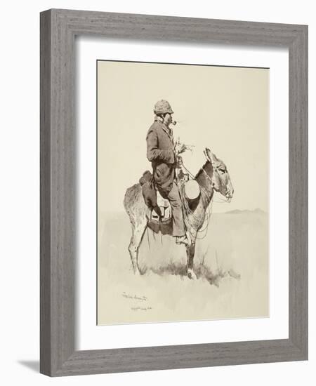 Jack's Man William, a Modern Sancho Panza (Brush, Pen and Ink and Gouache on Paper)-Frederic Remington-Framed Giclee Print