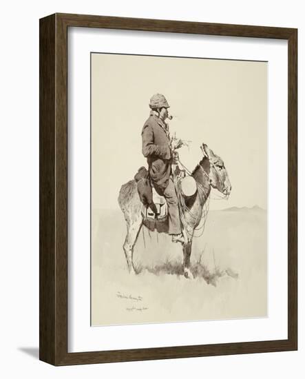 Jack's Man William, a Modern Sancho Panza (Brush, Pen and Ink and Gouache on Paper)-Frederic Remington-Framed Giclee Print