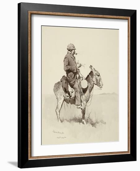 Jack's Man William, a Modern Sancho Panza (Brush, Pen and Ink and Gouache on Paper)-Frederic Remington-Framed Giclee Print