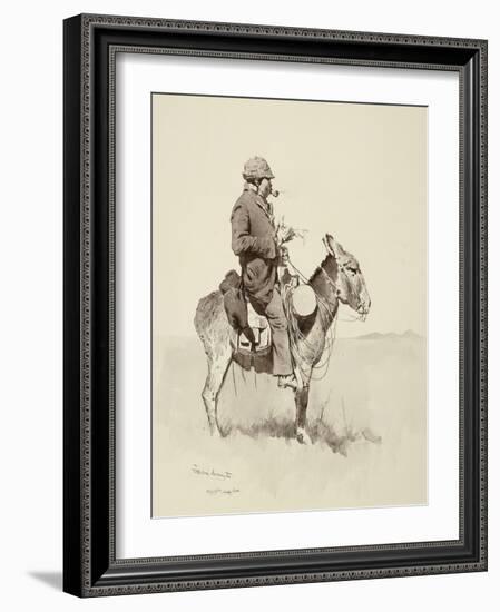 Jack's Man William, a Modern Sancho Panza (Brush, Pen and Ink and Gouache on Paper)-Frederic Remington-Framed Giclee Print