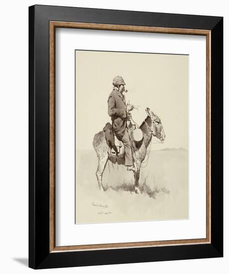 Jack's Man William, a Modern Sancho Panza (Brush, Pen and Ink and Gouache on Paper)-Frederic Remington-Framed Giclee Print